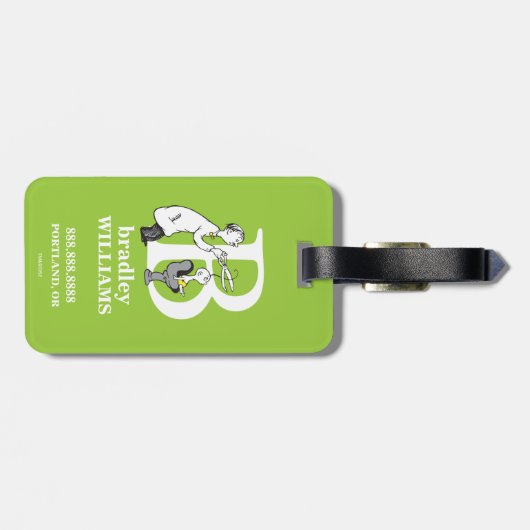 Dr. Seuss ABC: Brief B - wit| Jouw namen toevoegen Bagagelabel (Achterkant horizontaal)