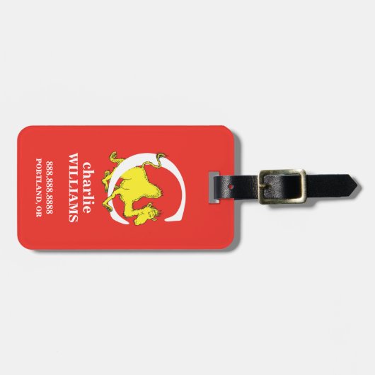 Dr. Seuss ABC: Brief C - wit| Jouw namen toevoegen Bagagelabel (Voorkant horizontaal)