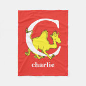 Dr. Seuss ABC: Brief C - wit| Jouw namen toevoegen Fleece Deken (Voorkant)