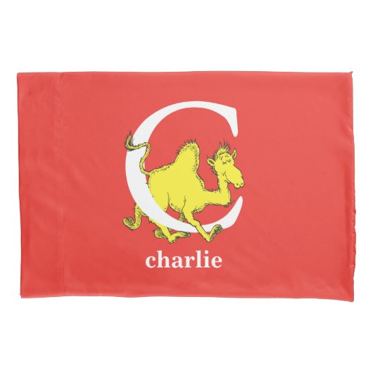 Dr. Seuss ABC: Brief C - wit| Jouw namen toevoegen Kussensloop (Voorkant)