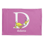 Dr. Seuss ABC: Brief D - wit| Jouw namen toevoegen Kussensloop (Achterkant)