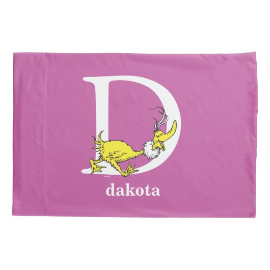 Dr. Seuss ABC: Brief D - wit| Jouw namen toevoegen Kussensloop (Achterkant)