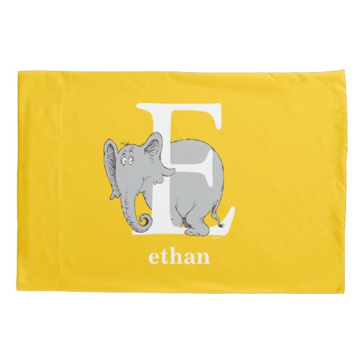 Dr. Seuss ABC: Brief E - wit| Jouw namen toevoegen Kussensloop (Achterkant)