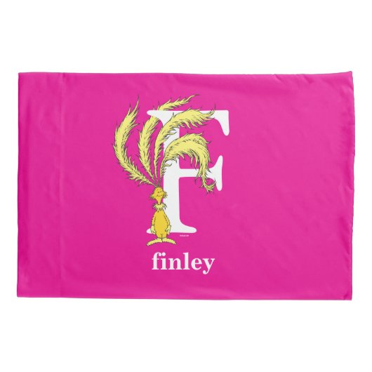 Dr. Seuss ABC: Brief F - wit| Jouw namen toevoegen Kussensloop (Achterkant)