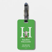 Dr. Seuss ABC: Brief H - wit| Jouw namen toevoegen Bagagelabel (Achterkant verticaal)