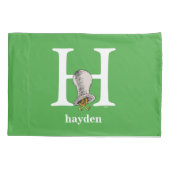 Dr. Seuss ABC: Brief H - wit| Jouw namen toevoegen Kussensloop (Achterkant)