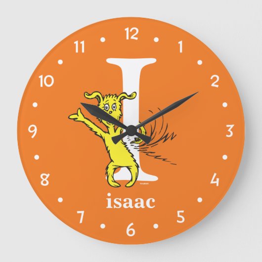 Dr. Seuss ABC: Brief I - wit| Jouw namen toevoegen Grote Klok (Voorkant)