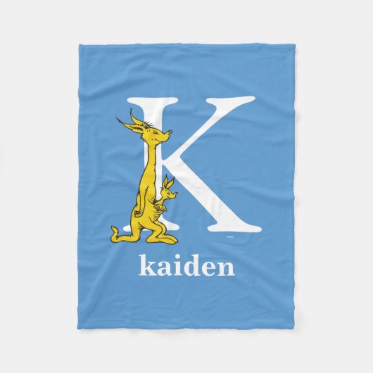 Dr. Seuss ABC: Brief K - wit| Jouw namen toevoegen Fleece Deken (Voorkant)