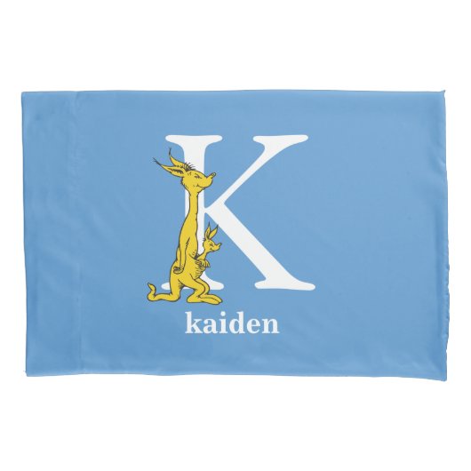 Dr. Seuss ABC: Brief K - wit| Jouw namen toevoegen Kussensloop (Voorkant)