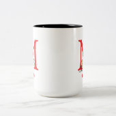 Dr. Seuss ABC: Brief M - rood| Jouw namen toevoege Tweekleurige Koffiemok (Center)