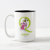 Dr. Seuss ABC: Brief Q - groen| Jouw namen toevoeg Tweekleurige Koffiemok (Links)