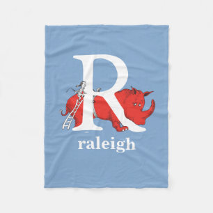 Dr. Seuss ABC: Brief R - wit  Jouw namen toevoegen Fleece Deken