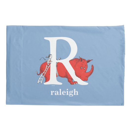 Dr. Seuss ABC: Brief R - wit| Jouw namen toevoegen Kussensloop (Achterkant)