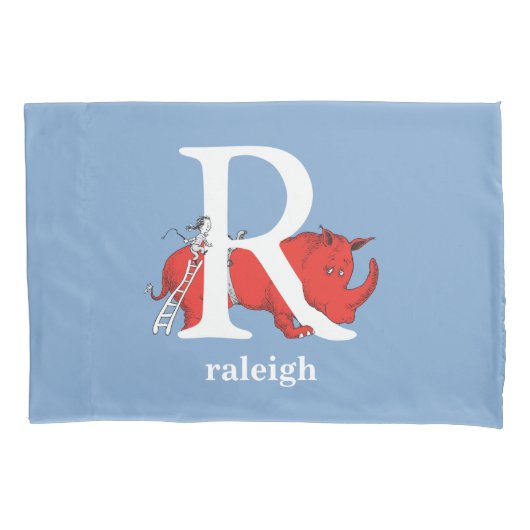 Dr. Seuss ABC: Brief R - wit| Jouw namen toevoegen Kussensloop (Voorkant)