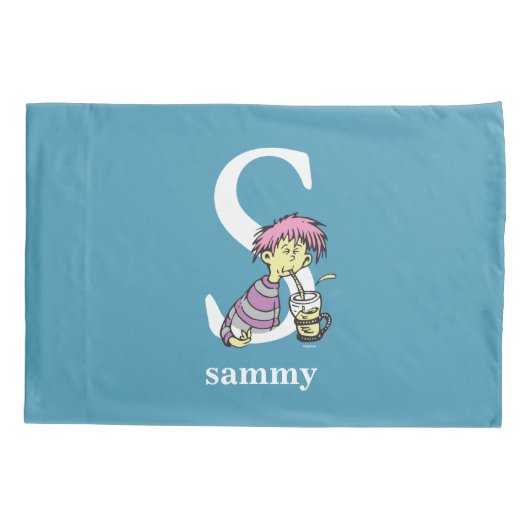 Dr. Seuss ABC: Brief S - wit| Jouw namen toevoegen Kussensloop (Achterkant)