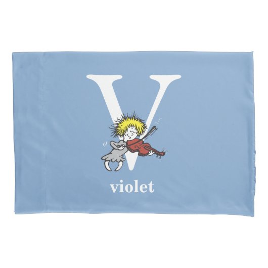 Dr. Seuss ABC: Brief V - wit| Jouw namen toevoegen Kussensloop (Voorkant)