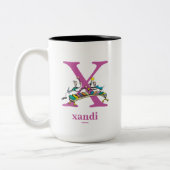 Dr. Seuss ABC: Brief X - Paars| Jouw namen toevoeg Tweekleurige Koffiemok (Links)