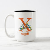 Dr. Seuss ABC: Brief X - Sinaasappel| Jouw namen t Tweekleurige Koffiemok (Links)