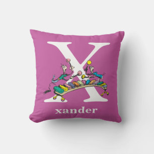 Dr. Seuss ABC: Brief X - wit  Jouw namen toevoegen Kussen