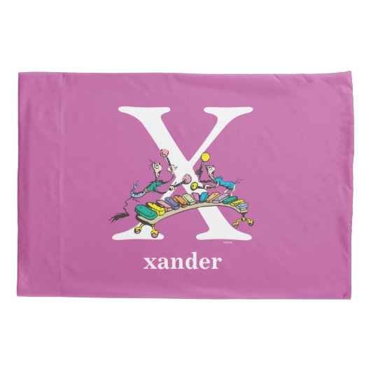 Dr. Seuss ABC: Brief X - wit| Jouw namen toevoegen Kussensloop (Achterkant)