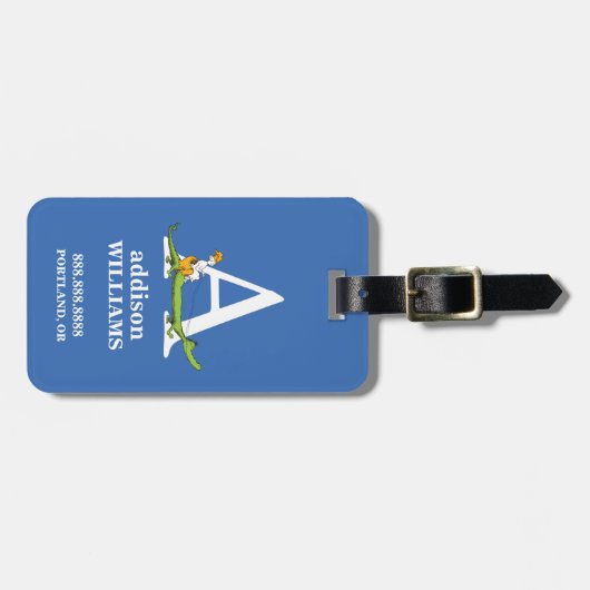 Dr. Seuss ABC: Letter A - White | Jouw namen toevo Bagagelabel (Voorkant horizontaal)