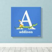 Dr. Seuss ABC: Letter A - White | Jouw namen toevo Canvas Afdruk (Insitu (Houten vloer))