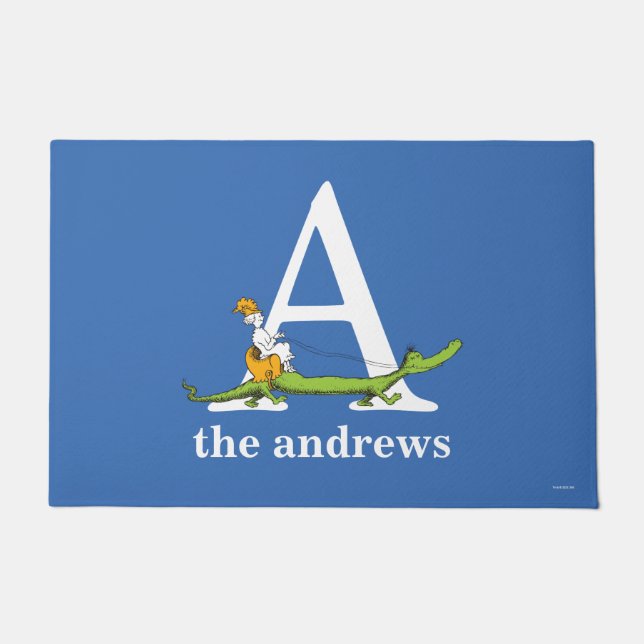 Dr. Seuss ABC: Letter A - White | Jouw namen toevo Deurmat (Voorkant)