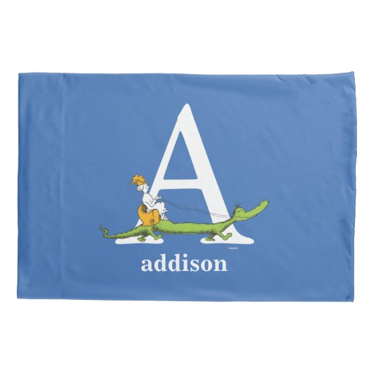 Dr. Seuss ABC: Letter A - White | Jouw namen toevo Kussensloop (Achterkant)