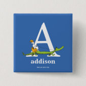 Dr. Seuss ABC: Letter A - White | Jouw namen toevo Vierkante Button 5,1 Cm (Voorkant)
