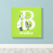 Dr. Seuss ABC: Letter B - White | Jouw namen toevo Canvas Afdruk (Insitu (Houten vloer))