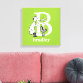 Dr. Seuss ABC: Letter B - White | Jouw namen toevo Canvas Afdruk (Insitu (Woonkamer))