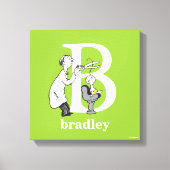 Dr. Seuss ABC: Letter B - White | Jouw namen toevo Canvas Afdruk (Voorkant)