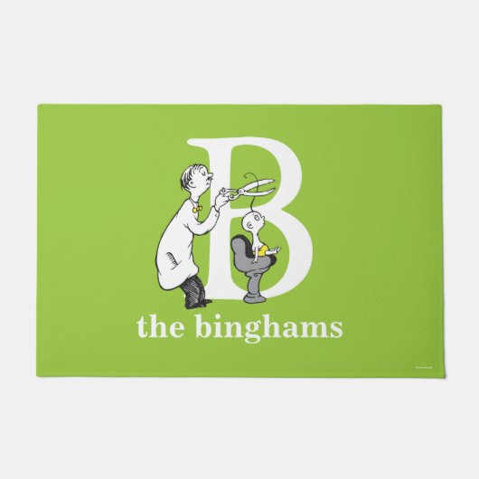 Dr. Seuss ABC: Letter B - White | Jouw namen toevo Deurmat (Voorkant)