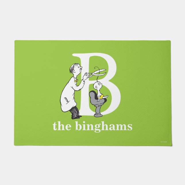 Dr. Seuss ABC: Letter B - White | Jouw namen toevo Deurmat (Voorkant)