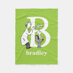 Dr. Seuss ABC: Letter B - White   Jouw namen toevo Fleece Deken