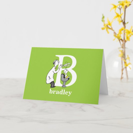 Dr. Seuss ABC: Letter B - White | Jouw namen toevo Kaart (Gele Bloem)