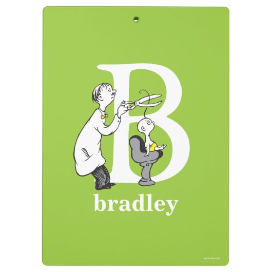 Dr. Seuss ABC: Letter B - White | Jouw namen toevo Klembord (Achterkant)