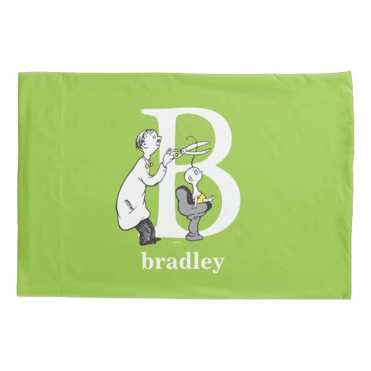 Dr. Seuss ABC: Letter B - White | Jouw namen toevo Kussensloop (Achterkant)