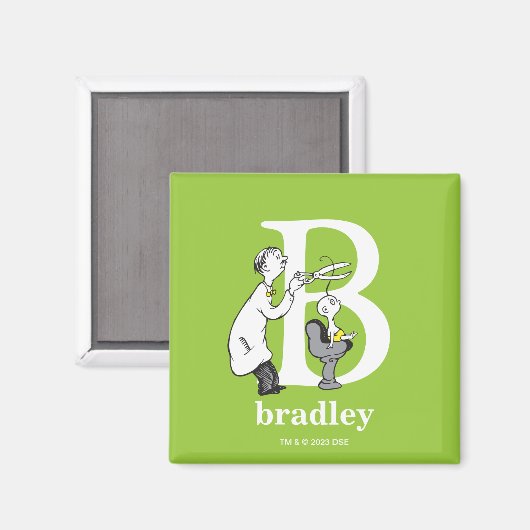 Dr. Seuss ABC: Letter B - White | Jouw namen toevo Magneet (Voorkant / Achterkant)