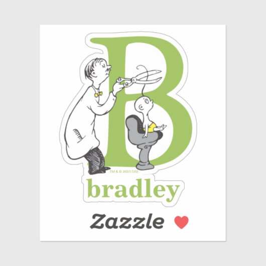 Dr. Seuss ABC: Letter B - White | Jouw namen toevo Sticker (Vel)