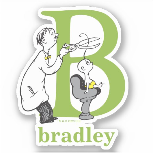 Dr. Seuss ABC: Letter B - White | Jouw namen toevo Sticker (Voorkant)