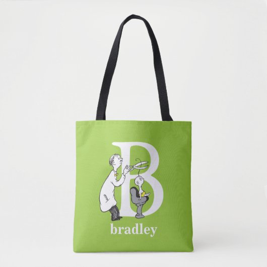 Dr. Seuss ABC: Letter B - White | Jouw namen toevo Tote Bag (Voorkant)