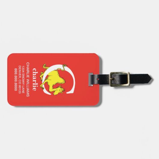 Dr. Seuss ABC: Letter C - White | Jouw namen toevo Bagagelabel (Voorkant horizontaal)