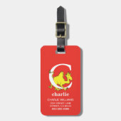 Dr. Seuss ABC: Letter C - White | Jouw namen toevo Bagagelabel (Voorkant verticaal)