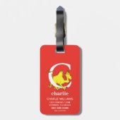 Dr. Seuss ABC: Letter C - White | Jouw namen toevo Bagagelabel (Achterkant verticaal)