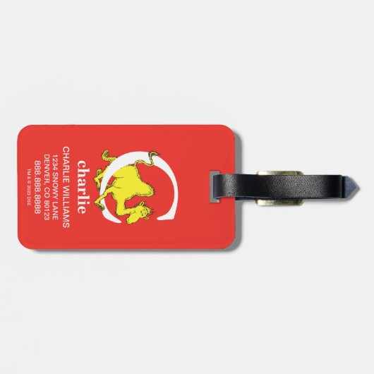 Dr. Seuss ABC: Letter C - White | Jouw namen toevo Bagagelabel (Achterkant horizontaal)