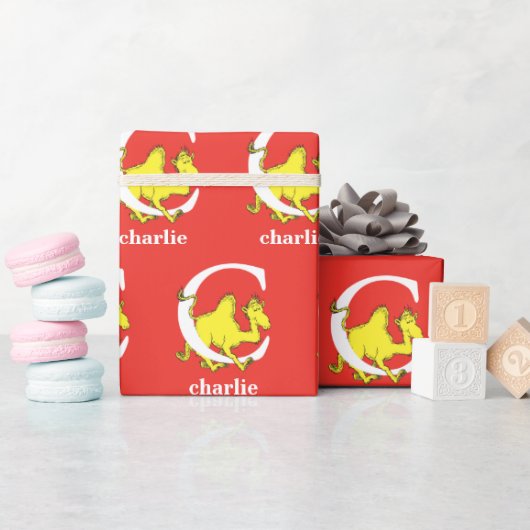 Dr. Seuss ABC: Letter C - White | Jouw namen toevo Cadeaupapier (Baby Shower)