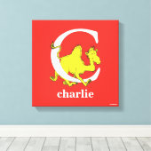 Dr. Seuss ABC: Letter C - White | Jouw namen toevo Canvas Afdruk (Insitu (Houten vloer))