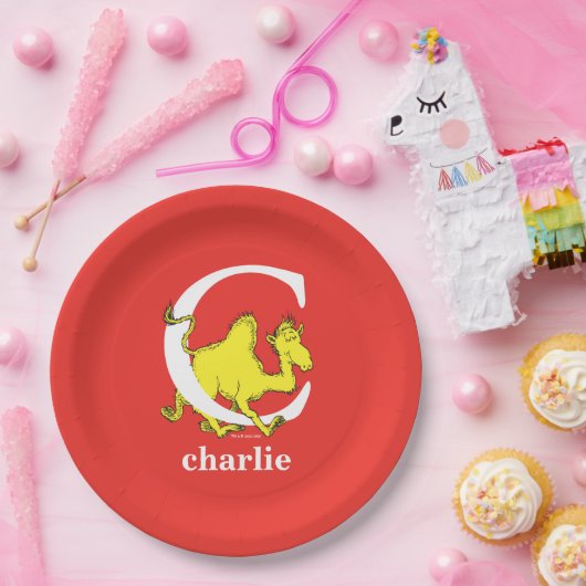 Dr. Seuss ABC: Letter C - White | Jouw namen toevo Papieren Bordje (Feest)