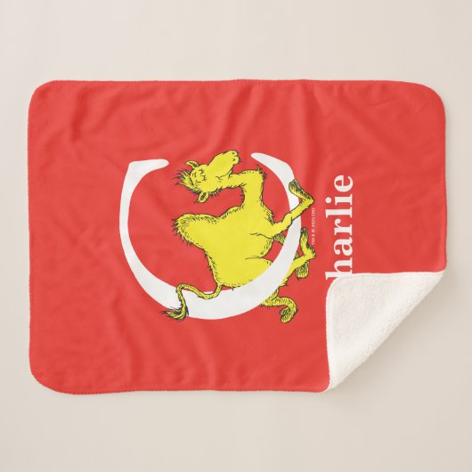 Dr. Seuss ABC: Letter C - White | Jouw namen toevo Sherpa Deken (Voorkant (horizontaal))